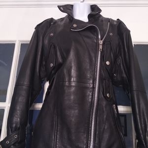 Beautiful leather bomber jacket